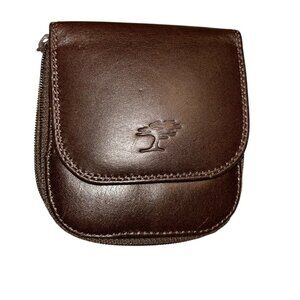 Mens brown leather bifold belt wallet